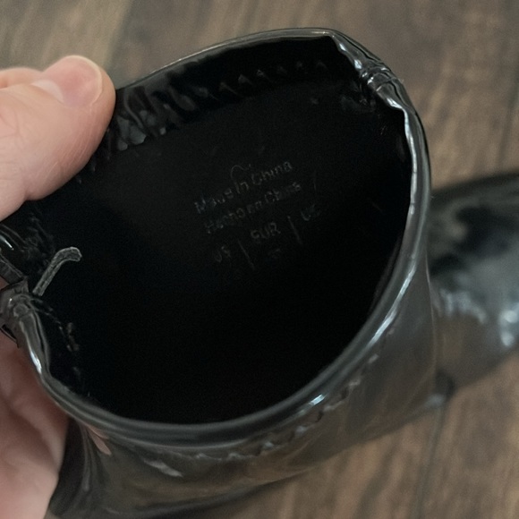 Aldo Aurella Black Patent Leather Sock Booties in Black - Picture 5 of 7